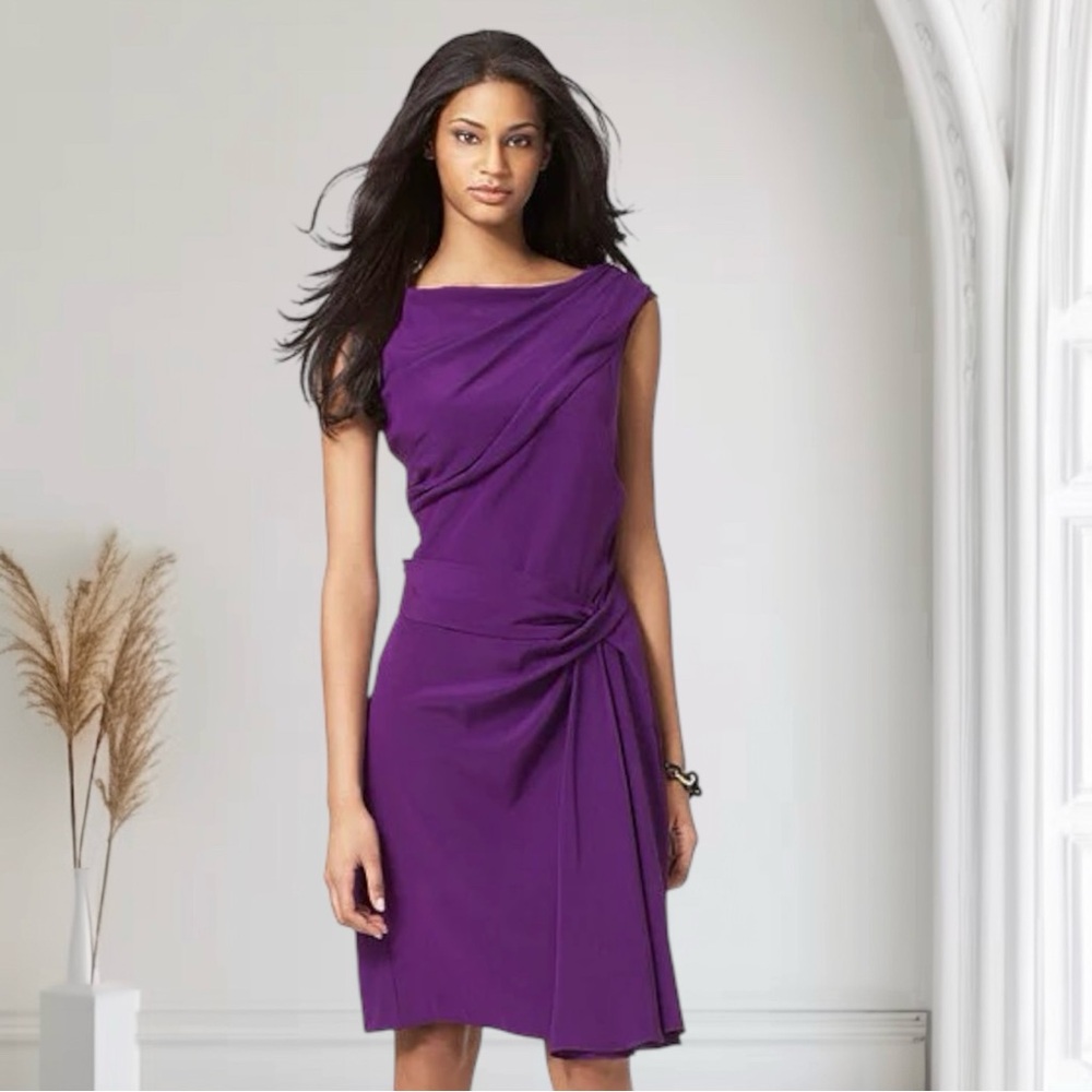Purple Silk Blend DVF Bec Dress